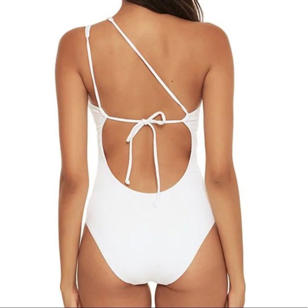 NEW with all tags- BECCA white asymmetrical white one piece swimsuit! - Picture 2 of 4
